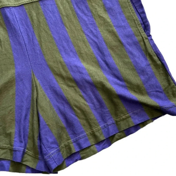 Anne Cole Collection Striped Cotton Romper M - Picture 2 of 4